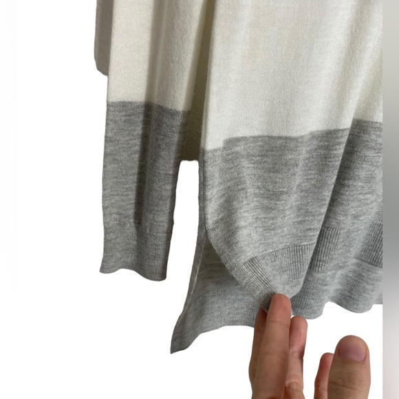 Vince Longline Sweater Viscose Cashmere Blend Long Sleeve White Grey Sz Small - Picture 7 of 11